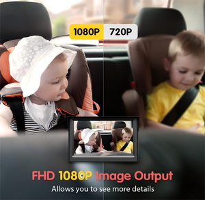 BM1 5 ''1080P USB bébé et moniteur pour animaux de compagnie miroir de caméra de voiture avec Vision nocturne IR 3X Zoom 5 minutes Installation facile - Product Image 3