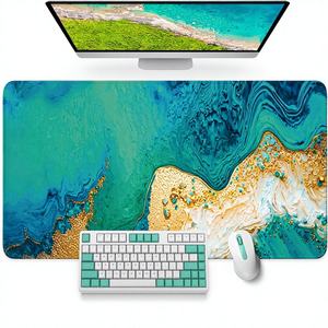 Tapis de souris de jeu en caoutchouc personnalisé de grande taille, tapis de bureau antidérapant, protège-ordinateur portable, design Emerald Shores, bureau, école - Product Image 2