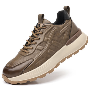 รองเท้าผ้าใบผู้ชายทรง Chunky หนัง พื้นหนา บุโฟม EVA พื้นรองเท้าด้านนอกยาง พื้นเตี้ย สไตล์ลำลอง - Product Image 5