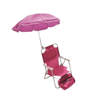 Silla de Playa Infantil Fucsia con Sombrilla de Acero 37x40x47 cm - Product Image 1