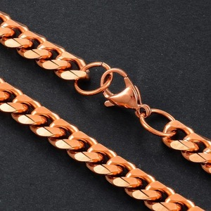 Cadena Cubana de Acero Inoxidable de 3.5mm/5mm/7mm, Color Oro Rosa, Impermeable, Collar para Hombre y Mujer - Product Image 3