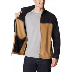 Chaqueta de lana de invierno de colores mezclados para hombre Ropa de trabajo con cuello levantado de nuevo diseño con cremallera y logotipo frontal con patrón de retazos - Product Image 5