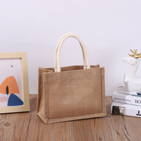 Sac fourre-tout en lin et jute personnalisé style pliant pour demoiselle d'honneur enterrement de vie de jeune fille