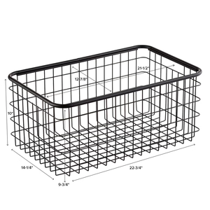 Panier rectangulaire <span class=keywords><strong>urbain</strong></span> moderne en fil métallique noir Organisateur détachable et empilable pour la cuisine et le salon Paniers de rangement urbains - Product Image 5
