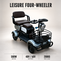 Nouvelle Arrivée 2026 – Scooter Électrique Robuste 48V 60V 500W 3 Places, Charge 200KG, 4 Roues avec Panier pour Personnes Âgées – Vente en Gros