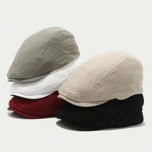 Boina Japonesa Artística de Ala Corta para Mujer, Sombrero Retro de Primavera/Verano, Gorra de Pintor Lisa para Hombre - Product Image 1