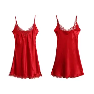 Good Quality 16.5 Momme 100% Pure Silk Slip Women Short Swing -neck Sexy Nightdress Slip Nightgown