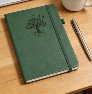 Agenda Vegana de Cuero PU Happiness, Organizador Personalizado, Diario de Gratitud Semanal y Mensual sin Fechar, Cuaderno Planificador - Product Image 1