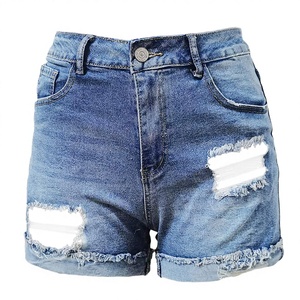 Shorts de Mezclilla Ajustados de Estilo Casual para Mujer, Cintura Elástica, Transpirables, Corte Medio, Tela de Poliéster/Algodón de Primera Calidad, Venta al Por Mayor - Product Image 2
