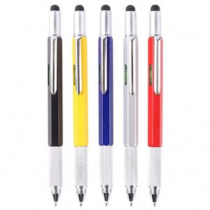6-in-1 <b>Multi</b>-functional Metal Gel <b>Pen</b> Blue Ink Customized Colors Promotional Corporate Gifting Universal Stylus Tool <b>Pen</b> - Product Image 4