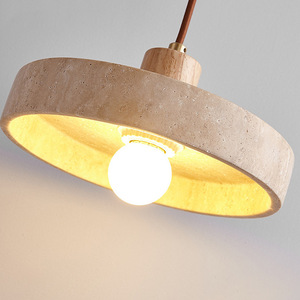 Lampada a Sospensione LED in Travertino Giallo Stile Wabi-Sabi Giapponese 3CCT-Stile Nordico per Illuminazione di Ristoranti, Bar, Case Vacanza e Camere degli Ospiti - Product Image 3