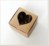 Boîte en papier jetable recyclable personnalisée pour l'alimentation, boîte cadeau en papier kraft pour gâteaux, bonbons et aliments avec fenêtre