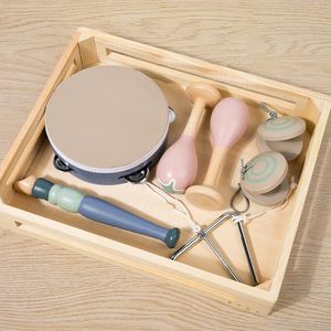 Ensemble d'instruments Orff, maracas en bois, tambourin, claquettes et agitateurs, jouets éducatifs pour l'apprentissage musical et le développement sensoriel - Product Image 4