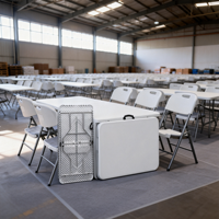 Table pliante en polyéthylène haute densité de 180 cm pour commande en gros, idéale pour les pavillons de station balnéaire