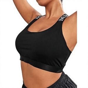 Comodo Reggiseno Sportivo Senza Cuciture Taglia 4XL con Stampa Lettering e Colori a Contrasto, Imbottito e Senza Ferretto, per Yoga, Palestra e Fitness Femminile - Product Image 1