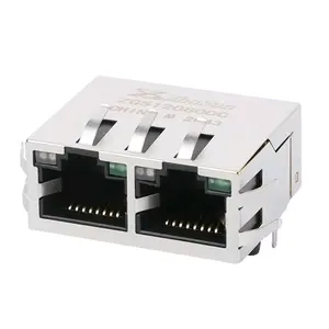 HR911275C 10/100/1000Base-T 1x2 पोर्ट ईथरनेट RJ45 महिला कनेक्टर