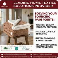 Orvetex Textile de maison personnalisé, couverture double face confortable et chaude en jacquard Sherpa & Sherpa pour un usage domestique