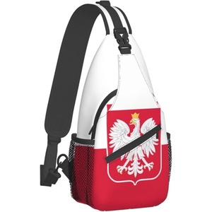 Sac <span class=keywords><strong>de</strong></span> poitrine à bandoulière avec drapeau <span class=keywords><strong>de</strong></span> <span class=keywords><strong>la</strong></span> Pologne, sac à dos patriotique <span class=keywords><strong>de</strong></span> grande capacité pour voyage et randonnée, sac à bandoulière personnalisé pour hommes et femmes - Product Image 1