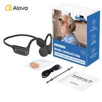 Audífonos ALOVA con Amplificador de Sonido por Conducción Ósea Digital, Auriculares Bluetooth con Cancelación de Ruido DSP, Audífonos para Personas Mayores