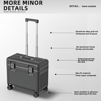 Koper Troli Berbingkai Aluminium, Koper Perjalanan PC Keras, Kunci TSA, Roda Spinner Senyap, Koper Kabin Kustom OEM
