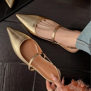 Factory Direct Wholesale Pointed Low Heel Flat After Single Empty Sandals Women's <b>Shoes</b> Bridal Flat <b>Shoes</b> for Weddings - Product Image 1
