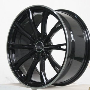 Jantes en alliage forgé 5x112 Noir brillant avec bord usiné 18 19 20 21 22 pouces pour Audi BMW Benz Style <span class=keywords><strong>ABT</strong></span> - Product Image 4