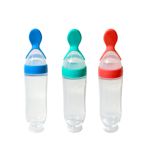 도매 BPA 프리 아기 음식 과일 피더 실리콘 스퀴즈 병 스푼 유아용 스퀴즈 스푼 피더 - Product Image 1