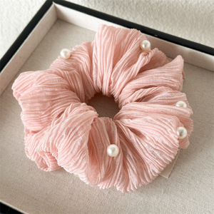 Nouveaux Accessoires Cheveux Tendance <span class=keywords><strong>pour</strong></span> Filles – Élastiques Élégants <span class=keywords><strong>pour</strong></span> Femmes, Couleur Unie, Perles, Chouchous <span class=keywords><strong>pour</strong></span> Femmes - Product Image 3