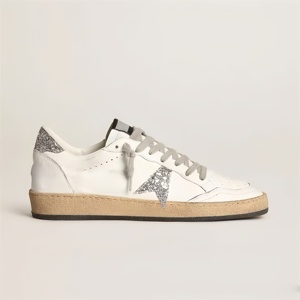 Chaussures de course à plateforme épaisse en cuir doré pour femmes et hommes, style baskets légères à lacets avec paillettes métalliques - Product Image 5