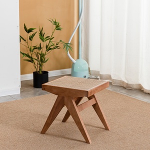 Banc de salle à manger moderne de haute qualité, design moderne, <span class=keywords><strong>petit</strong></span> banc <span class=keywords><strong>en</strong></span> <span class=keywords><strong>rotin</strong></span>, bois massif, tabouret carré pour le <span class=keywords><strong>salon</strong></span> - Product Image 5