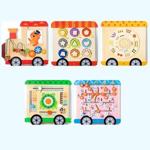 Gioco da parete intelligente cinque in uno per bambini educazione precoce <span class=keywords><strong>Montessori</strong></span> giocattolo in legno 2 anni + età divertente abbinamento caratteristiche della scheda di apprendimento - Product Image 3