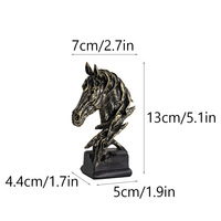 Badge et emblème sculptés en résine écologique en forme de tête de cheval pour la décoration de bureau à domicile - Art animalier de collection