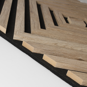 Mới nhất 3D vuông Acoustic tấm Tường Trần Bảng điều chỉnh âm thanh hấp Thụ Văn phòng <span class=keywords><strong>Studio</strong></span> MDF Pet Polyester đá đen tấm gỗ - Product Image 4