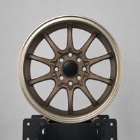15 Zoll 4x100 4x114.3 Bronze Gusslegierungsräder 7J mit Mehrspeichen-Design und Tiefer Einpresstiefe für PKW-Felgen Honda Civic VW Golf JDM