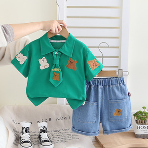 Set di vestiti per neonato, t-shirt + pantaloncini, set di abbigliamento estivo per bambini, simpatico set di vestiti per neonato con cartoni animati, set di vestiti per neonato, maglietta e pantaloni per neonato - Product Image 2