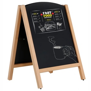 Tableau noir rustique en bois sur pied, arche de café en bois pour usage intérieur avec panneaux coulissants - Product Image 3