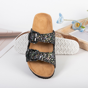 Nuevo diseño brillante <span class=keywords><strong>Mujer</strong></span> verano punta abierta zapatilla transpirable ligero antideslizante suela plana <span class=keywords><strong>sandalias</strong></span> - Product Image 6