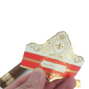 ราคาโรงงานขายส่ง ป้ายวงแหวนซิการ์ ปั๊มฟอยล์ทอง พิมพ์ป้ายซิการ์ - Product Image 5