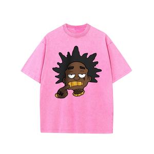 Camiseta de algodón 100% para hombre de alta calidad, ropa de calle lavada con ácido personalizada, impresión de gran tamaño Digital, camisetas lavadas con ácido al por mayor - Product Image 3