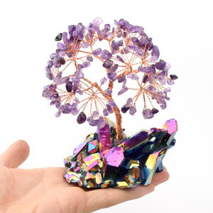 Wholesale Natural Healing Crystal Stones <b>Tree</b> Titanium Aura Cluster Base Crystal Money <b>Tree</b> for Ornaments - Product Image 4