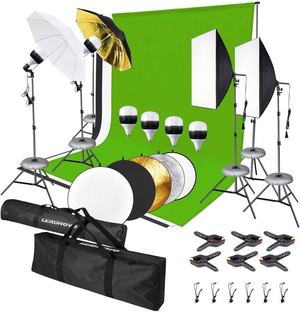 Factory Wholesale Continuous Photo Lighting Kit for Softbox Umbrella with Background Stand System for Studio Photography