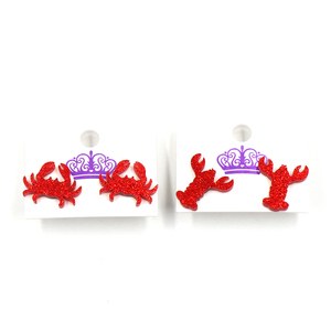 ERS902ER1963 1Pair New Product CN Stud Earring for Women Lobster <strong>Crab</strong> TRENDY Acrylic <strong>Jewelry</strong> Titanium Steel - Product Image 6