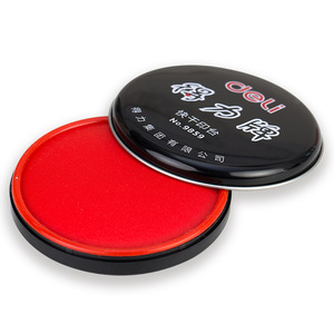 Deli Stamp Pad 9859 Round Red Quick-Drying Inkpad For Office And Financial Use - Product Image 3