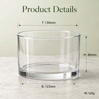 Porte-bougie en verre rond transparent multi-usages, bol en verre pour mariage, décoration de table, bougie flottante florale
