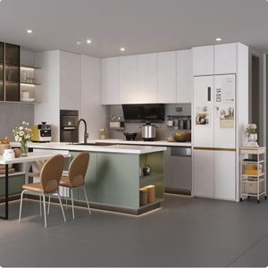 Modèle d'hôtel sur mesure de grande taille standard complet de haute qualité conceptions d'armoires de cuisine intelligentes de luxe pour les promoteurs immobiliers - Product Image 1