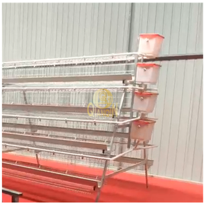 QinaQin Cages de ponte de type A Système d'alimentation de volaille 3 niveaux 96/120 oiseaux Cages de poule à batterie galvanisées de type A - Product Image 2