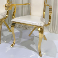Vente en gros de chaises de cérémonie en or, chaises de mariée à dossier haut et trône en acier inoxydable pour événements, mariage, fête
