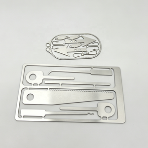 Herramienta de rescate de emergencia de acero inoxidable grabada químicamente a medida, tamaño tarjeta de crédito, para supervivencia al aire libre y camping, con herramienta de escape de capturados - Product Image 6