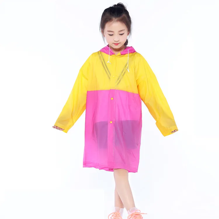 Manteau de pluie Transparent pour enfants, Poncho 100%, imperméable, EVA, réutilisable, avec capuche, en vogue