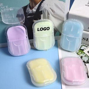 50 Pcs Disposable Portable <b>Soap</b> Sheets, <b>Mini</b> Travel Hand Washing Paper in Box for Outdoor Camping, Hotel and Promotional Gifts - Product Image 1